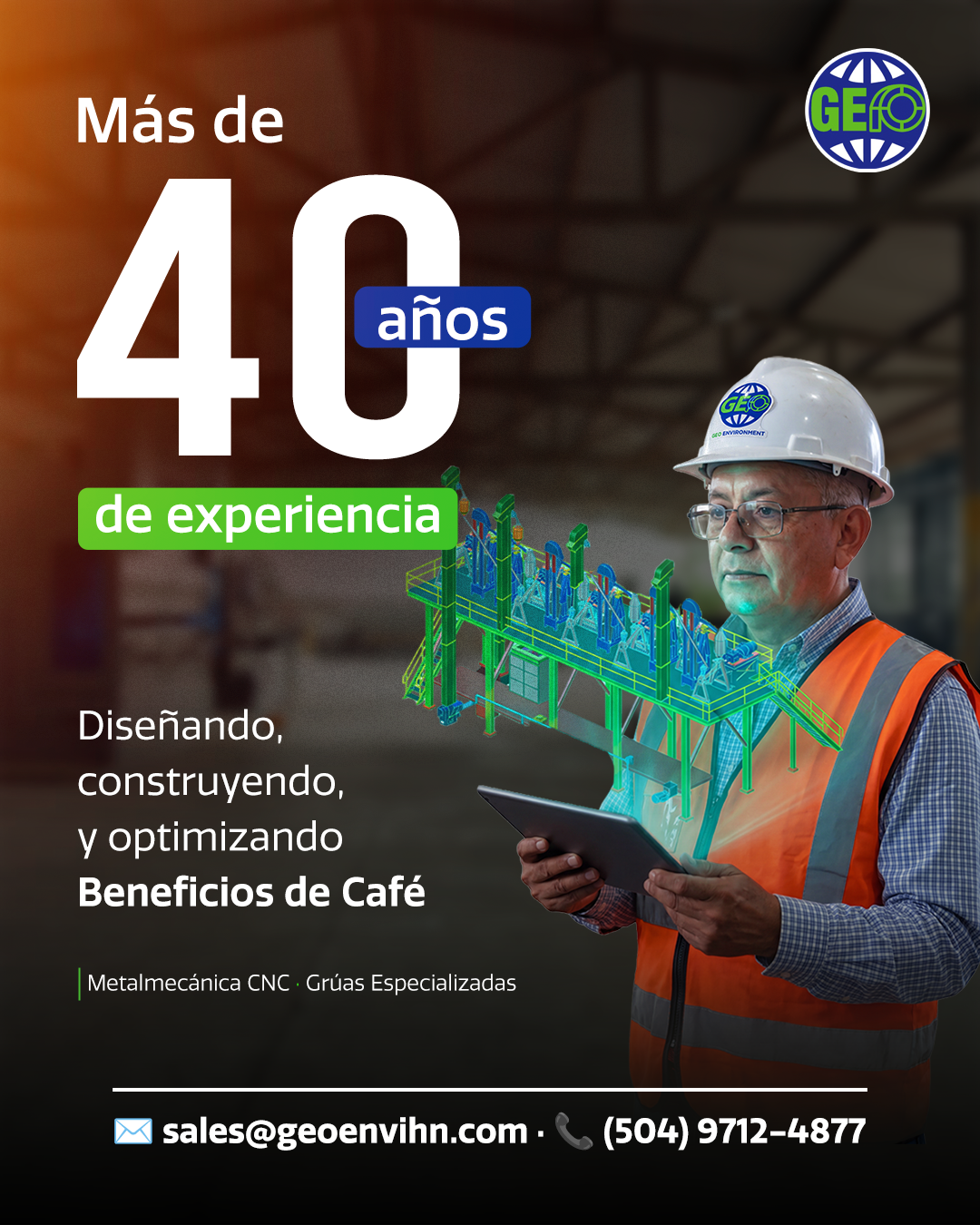 Equipo de GEO Environment trabajando en planta industrial